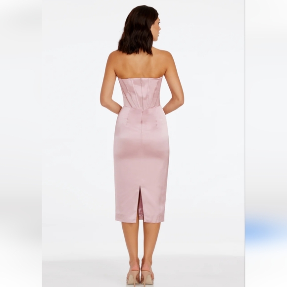 Dress the Population Cosette Corset Strapless Bodycon Dress in Rose Canyon - Picture 2 of 8